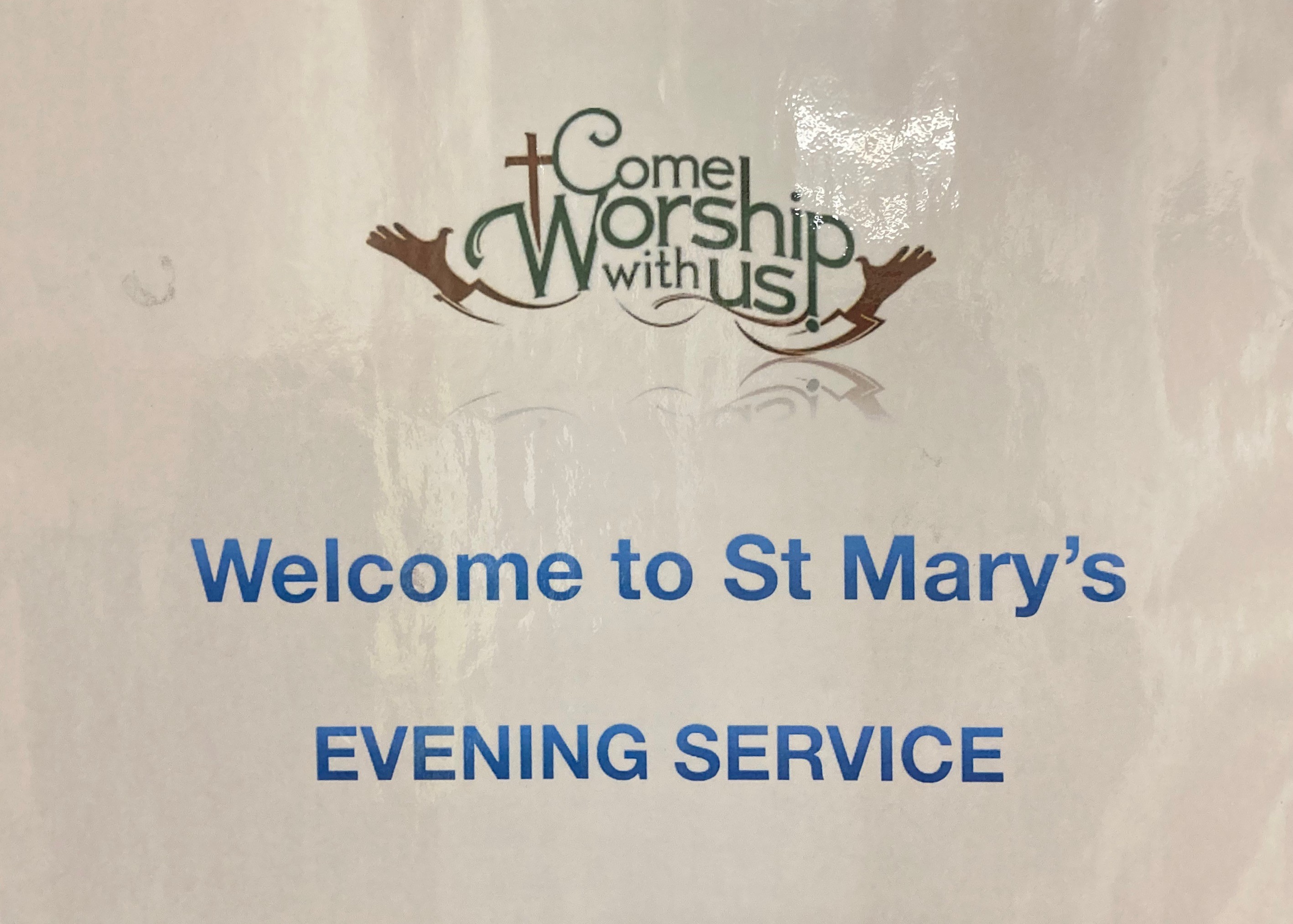 Eve service welcome photo